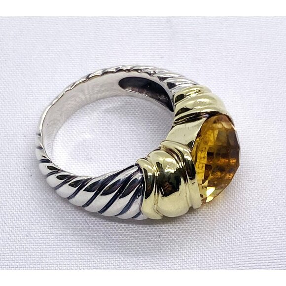 David Yurman 14K Gold & Sterling Silver Noblesse Citrine Ring - Picture 5 of 10